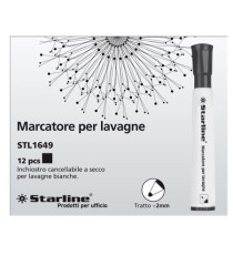 Marcatore per lavagne cancellabili Starline - punta tonda 2,0mm - nero - Starline