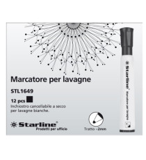 Marcatore per lavagne cancellabili Starline - punta tonda 2,0mm - nero - Starline