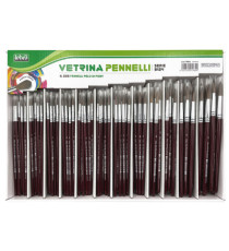 Pennelli punta tonda - pelo di pony - serie 9124 - Lebez - assortimento vetrinetta 228 pezzi