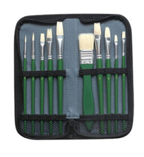 Pennello in setola - per olio - DOM - astuccio 10 pennelli assortiti