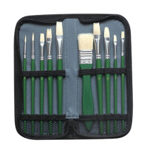 Pennello in setola - per olio - DOM - astuccio 10 pennelli assortiti