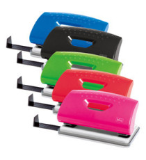 Perforatore 1260 - max 10 fogli - 2 fori - passo 8 cm - colori assortiti - Lebez