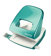 Perforatore 5008 New NeXXt WOW - passo 8 cm - max 30 fogli - 2 fori - acqua marina metallizzato - Leitz