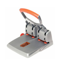 Perforatore HDC150 - max 150 fogli - 4 fori - passo 8 cm - grigio/arancio - Rapid