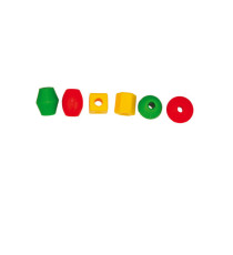 Perle in plastica - 2 cm - colori e forme assortiti - CWR - bauletto 140 pezzi