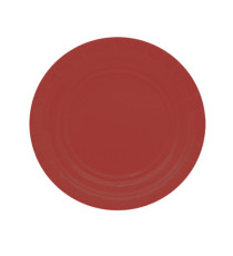 Piatti piani Ecocolor - Ø18cm - biodegradabile - rosso intenso - Big Party - conf. 25 pezzi