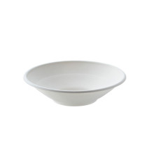 Piatto fondo monouso bio - rotondo - diametro 19,5 cm - 500 ml - cellulosa/canna da zucchero - bianco - Leone - conf. 50