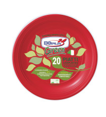 Piatto frutta - compostabile - diametro 17 cm - rosso - Dopla - conf. 20 pezzi
