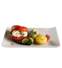 Piatto rettangolare - 28,6 x 18 x 2,8 cm - melamina - bianco - Leone
