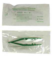 Pinzetta sterile - monouso - 10 cm - verde - PVS