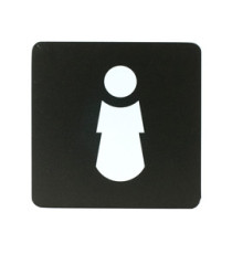 Pittogramma adesivo - toilette donna - 16 x 16 cm - PVC - nero/bianco - Stilcasa