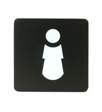 Pittogramma adesivo - toilette donna - 16 x 16 cm - PVC - nero/bianco - Stilcasa