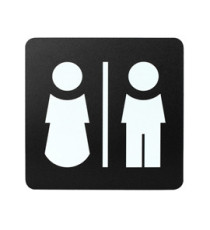 Pittogramma adesivo - toilette uomo/donna - 16 x 16 cm - PVC - nero/bianco - Stilcasa