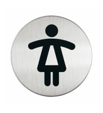 Pittogramma adesivo - WC donne - diametro 8,3 cm - acciaio - Durable