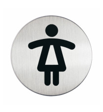 Pittogramma adesivo - WC donne - diametro 8,3 cm - acciaio - Durable