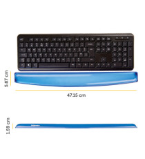 Poggiapolsi da tastiera - gel - blu trasparente - Fellowes