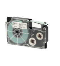 Nastro - 9 mm x 8 mt - nero/trasparente - Casio