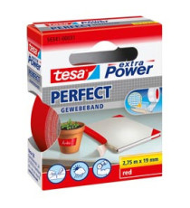 Nastro adesivo telato XP Perfect - 19 mm x 2,7 m - tela plastificata - rosso - Tesa