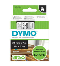 Nastro D1 standard 537130 - 24 mm x 7 mt - PL - nero/bianco - Dymo