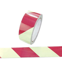 Nastro fotoluminescente adesivo - 4 cm x 10 m - giallo/strisce rosse