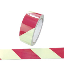 Nastro fotoluminescente adesivo - 4 cm x 10 m - giallo/strisce rosse