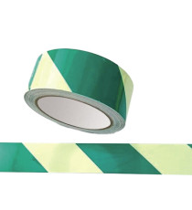 Nastro fotoluminescente adesivo - 4 cm x 10 m - giallo/strisce verdi