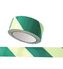 Nastro fotoluminescente adesivo - 4 cm x 10 m - giallo/strisce verdi