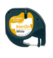 Nastro Letratag - 12 mm x 2 mt - bianco - termoadesivo - Dymo