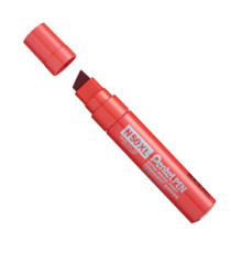 Marcatore permanente N50XL - punta scalpello - rosso - Pentel