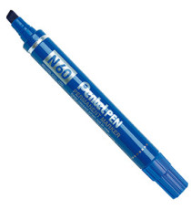 Marcatore permanente N60 - punta scalpello - blu - Pentel