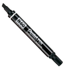 Marcatore permanente N60 - punta scalpello - nero - Pentel