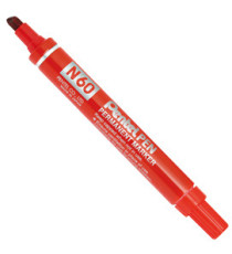 Marcatore permanente N60 - punta scalpello - rosso - Pentel