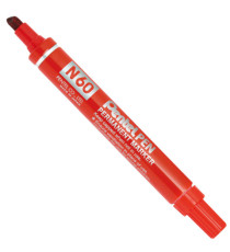 Marcatore permanente N60 - punta scalpello - rosso - Pentel