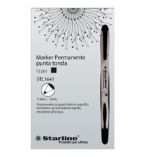 Marcatore permanente Starline  - punta tonda 2,0mm - nero - Starline