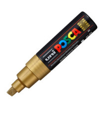 Marcatore Uni Posca PC8K  - punta a scalpello 8mm - oro - Uni Mitsubishi