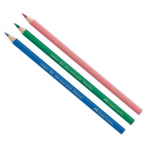 Matita colorata eco Il Castello+3 bicolor - diametro mina 3,00 mm - colori assortiti - Faber-Castell - astuccio 12 pezzi