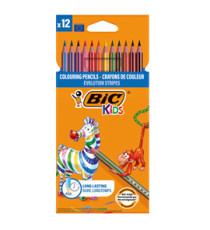 Matita colorata Evolution Stripes - colori assortiti - Bic - conf. 12 pezzi