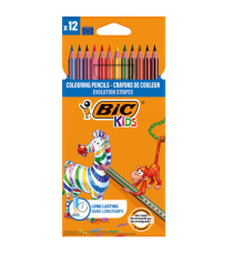 Matita colorata Evolution Stripes - colori assortiti - Bic - conf. 12 pezzi