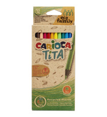 Matita colorata Tita Eco Family - colori assortiti - Carioca - astuccio12 pezzi