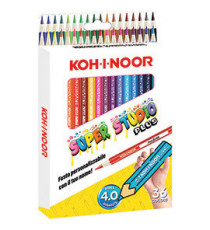 Matite colorate Studio - diametro mina 2,8 mm - colori assortiti - Koh.I.Noor - Astuccio 36 pezzi