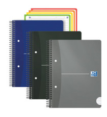 Maxiquaderno spiralato Office Essentials - A4+ - 1 rigo c/margine - 160 pagine - 80 gr - colori assortiti - Oxford