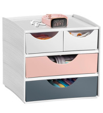 Mini Cassettiera MyCube 3-211 Mineral - 2 cassetti piccoli + 2 grandi - 18,6 x 18,5 x 17,5 cm - multicolore - Cep