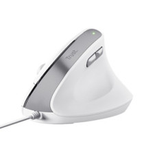 Mouse ergonomico Bayo II - con filo - bianco - Trust