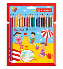Pastello Trio Thick - diametro mina 4,2 mm - con temperino - colori assortiti - Stabilo - conf. 18 pezzi