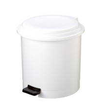 Pattumiera a pedale Ruf - PP - 12 L - diametro 27 cm - altezza 34 cm - bianco - Medial