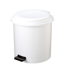 Pattumiera a pedale Ruf - PP - 12 L - diametro 27 cm - altezza 34 cm - bianco - Medial