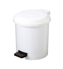 Pattumiera a pedale Ruf - PP - 6 L - diametro 22,5 cm - altezza 26,5 cm -  bianco - Medial