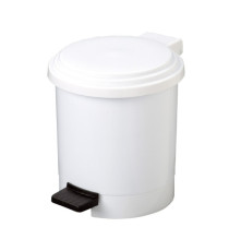 Pattumiera a pedale Ruf - PP - 6 L - diametro 22,5 cm - altezza 26,5 cm -  bianco - Medial