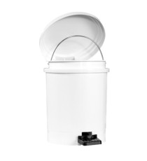 Pattumiera a pedale Ruf - PP - 6 L - diametro 22,5 cm - altezza 26,5 cm -  bianco - Medial
