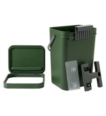 Pattumiera Gino - per rifiuti organici - 24 x 19 x 35,5 cm - 12 lt - verde bosco - Perfetto